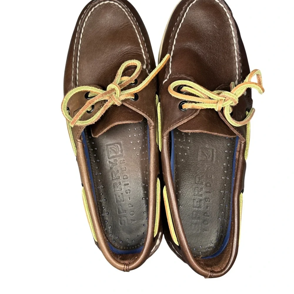 Boat Shoes Sperry Top-Sider Mens 9 Brown Tan Leather Authentic Original